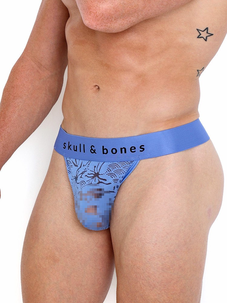 Skull Bones Dragon Burnout Periwinkle Thong 4