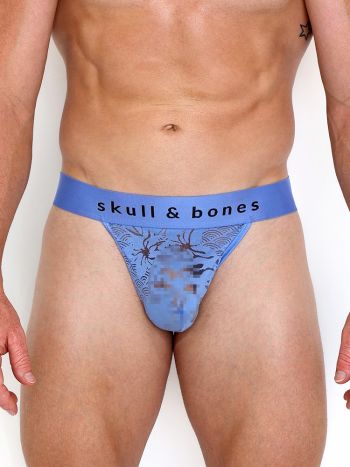 Skull Bones Dragon Burnout Periwinkle Thong 6