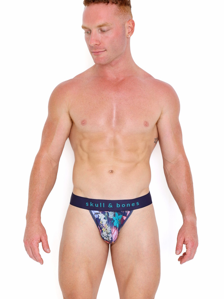 Skull Bones New Hand Painted Floral Bouquet Sport Brief Mc 6