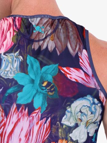 Skull Bones New Hand Painted Floral Bouquet Tank Top Mc 2