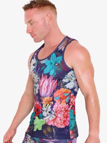 Skull Bones New Hand Painted Floral Bouquet Tank Top Mc 4