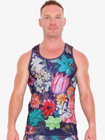 Skull Bones New Hand Painted Floral Bouquet Tank Top Mc 5