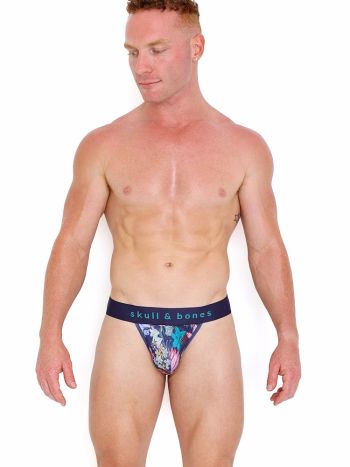 Skull Bones New Hand Painted Floral Bouquet Thong Mc 5