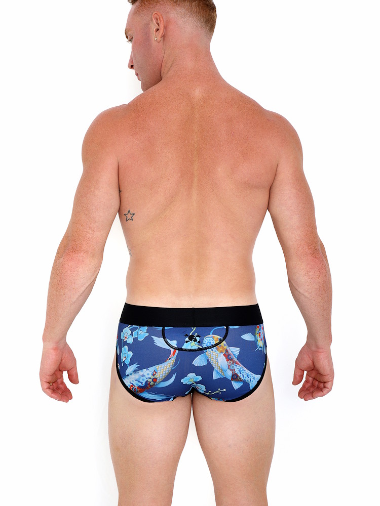 Skull Bones Pattern Koi Brief Blue 2