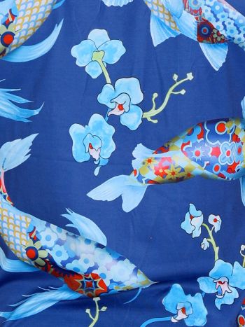 Skull Bones Pattern Koi Thong Blue 1