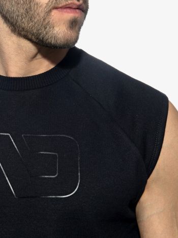 Addicted Ad1461 Recycled Cotton Crop Top Black 1