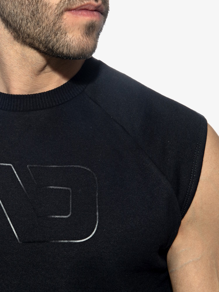 Addicted Ad1461 Recycled Cotton Crop Top Black 1