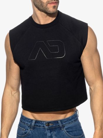 Addicted Ad1461 Recycled Cotton Crop Top Black 3