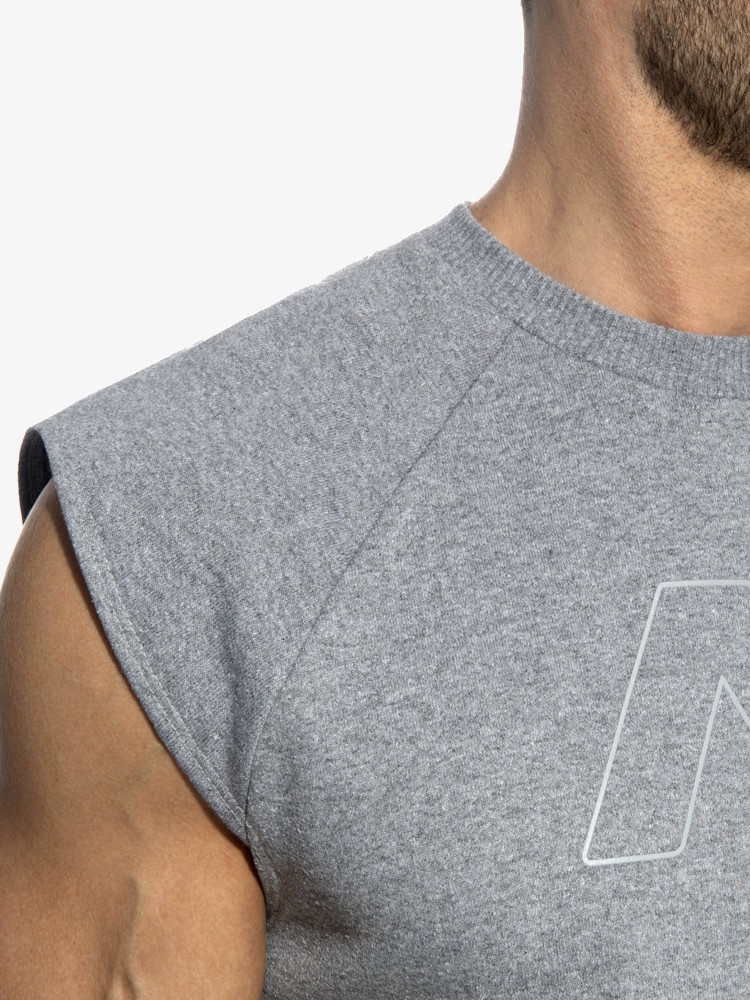 Addicted Ad1461 Recycled Cotton Crop Top Heather Grey 4