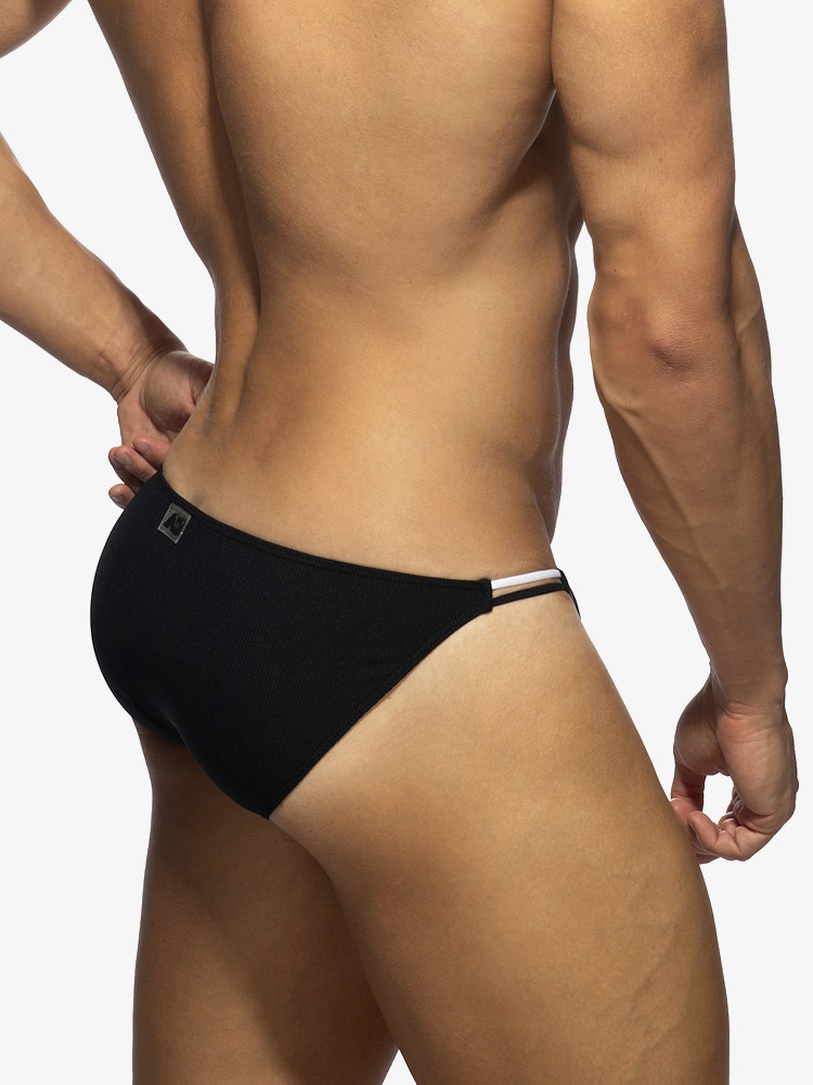 Addicted Ad1463 Sexy Rib Bikini Brief Black 3