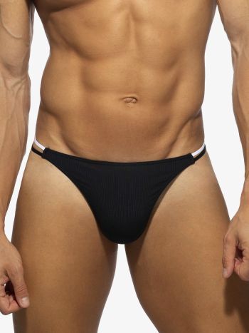 Addicted Ad1464 Sexy Rib Thong Black 3