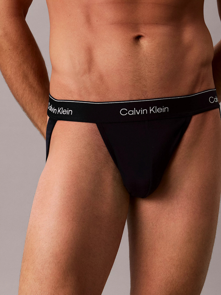 Calvin Klein 3 Pack Jockstrap Icon Cotton Stretch Lv00nb4382 4m0 Dark Purple 3