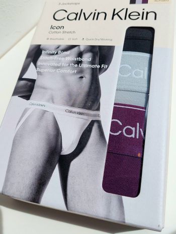 Calvin Klein 3 Pack Jockstrap Icon Cotton Stretch Lv00nb4382 4m0 Dark Purple 6