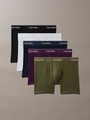 Calvin Klein 5 Pack Boxer Briefs Icon Cotton Stretch Lv00nb4395 4mm Dark Purple 1