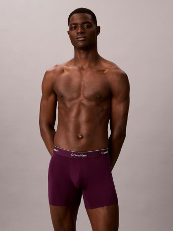 Calvin Klein 5 Pack Boxer Briefs Icon Cotton Stretch Lv00nb4395 4mm Dark Purple 5