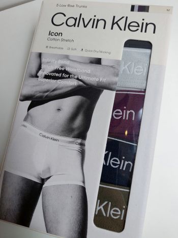 Calvin Klein 5 Pack Low Rise Trunks Icon Cotton Stretch Lv00nb4390 4mm Dark Purple 7