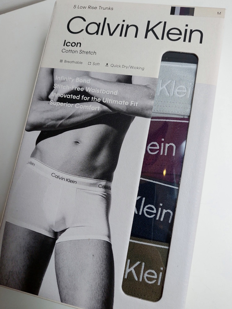 Calvin Klein 5 Pack Low Rise Trunks Icon Cotton Stretch Lv00nb4390 4mm Dark Purple 7