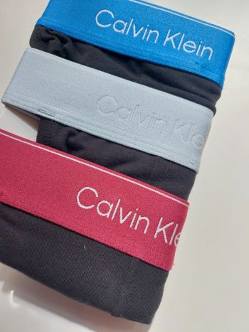 Calvin Klein 3 Pack Thongs Icon Cotton Stretch Lv00nb4386 4m5 Poseidon Blue 1