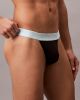 Calvin Klein 3 Pack Thongs Icon Cotton Stretch Lv00nb4386 4m5 Poseidon Blue 4