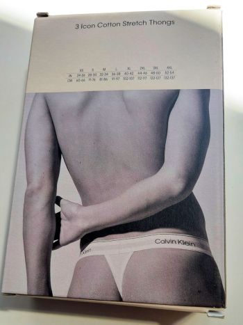Calvin Klein 3 Pack Thongs Icon Cotton Stretch Lv00nb4386 4m5 Poseidon Blue 7