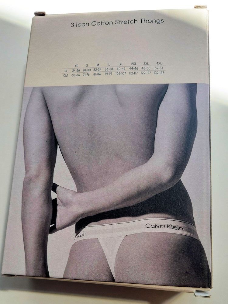Calvin Klein 3 Pack Thongs Icon Cotton Stretch Lv00nb4386 4m5 Poseidon Blue 7