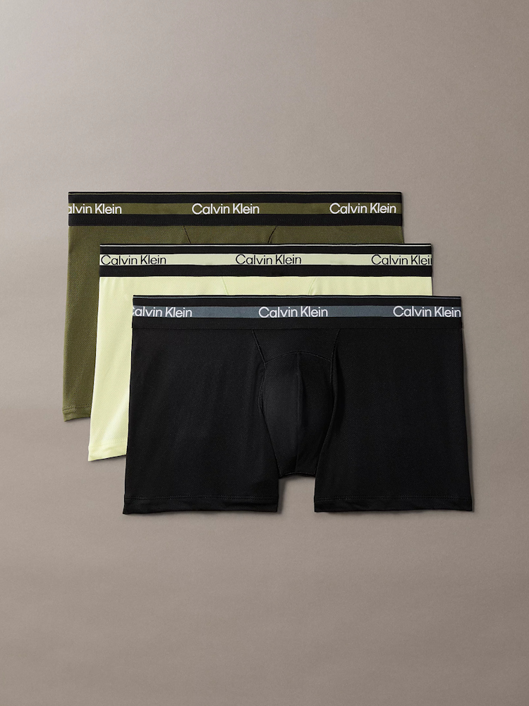 Calvin Klein 3 Pack Trunks Icon Active Mesh V00nb4536 5gp Olive Night 1