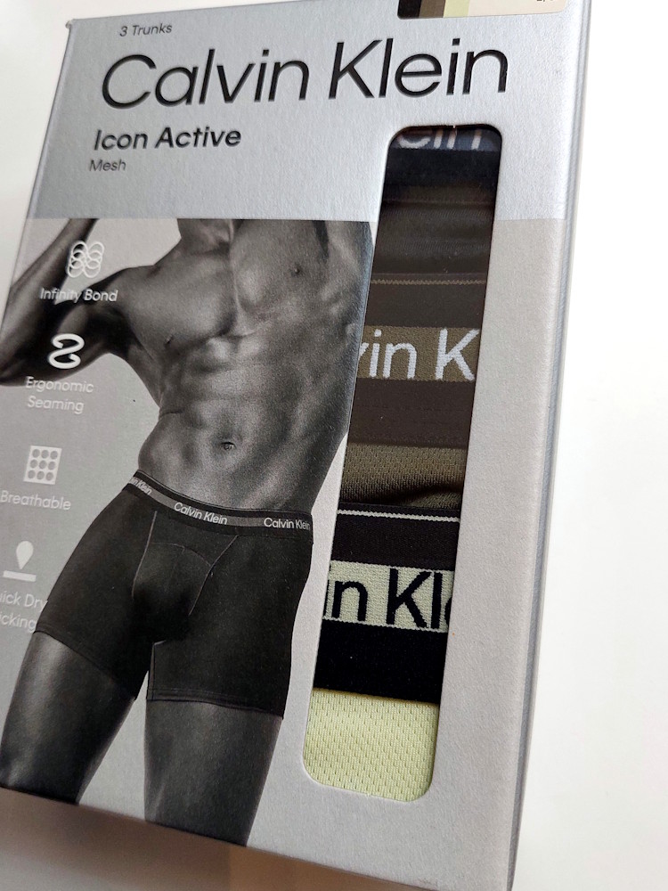 Calvin Klein 3 Pack Trunks Icon Active Mesh V00nb4536 5gp Olive Night 7