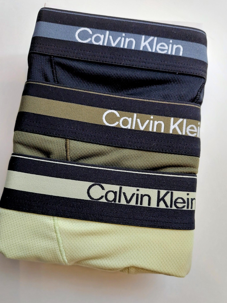 Calvin Klein 3 Pack Trunks Icon Active Mesh V00nb4536 5gp Olive Night 8