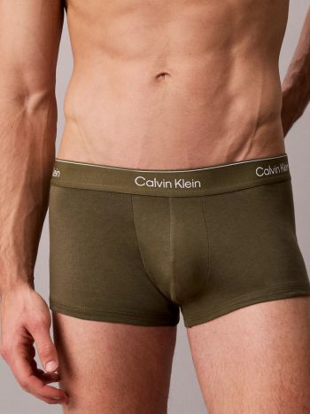 Calvin Klein Icon Cotton Stretch Low Ris Trunk 3 Pack Lv00nb4389 5vv Olive Night 4