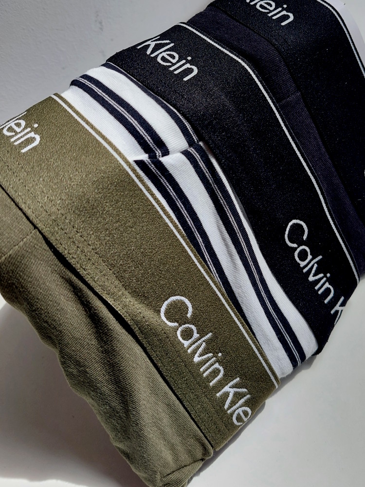 Calvin Klein Icon Cotton Stretch Low Ris Trunk 3 Pack Lv00nb4389 5vv Olive Night 5