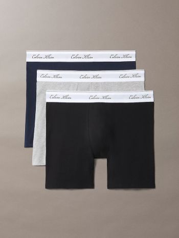 Calvin Klein Script Icon Cotton Stretch 3 Pack Boxer Briefs Lv00nb4608 4kj Dark Sapphire 1