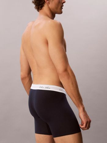 Calvin Klein Script Icon Cotton Stretch 3 Pack Boxer Briefs Lv00nb4608 4kj Dark Sapphire 5