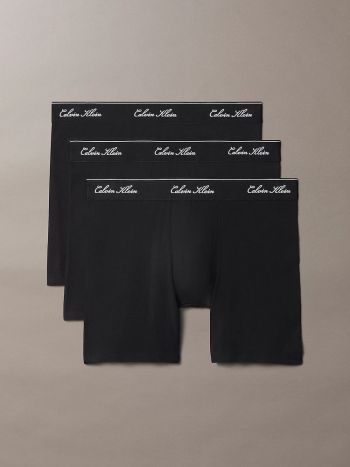 Calvin Klein Script Icon Cotton Stretch 3 Pack Boxer Briefs Lv00nb4608 Tm6 Black 1