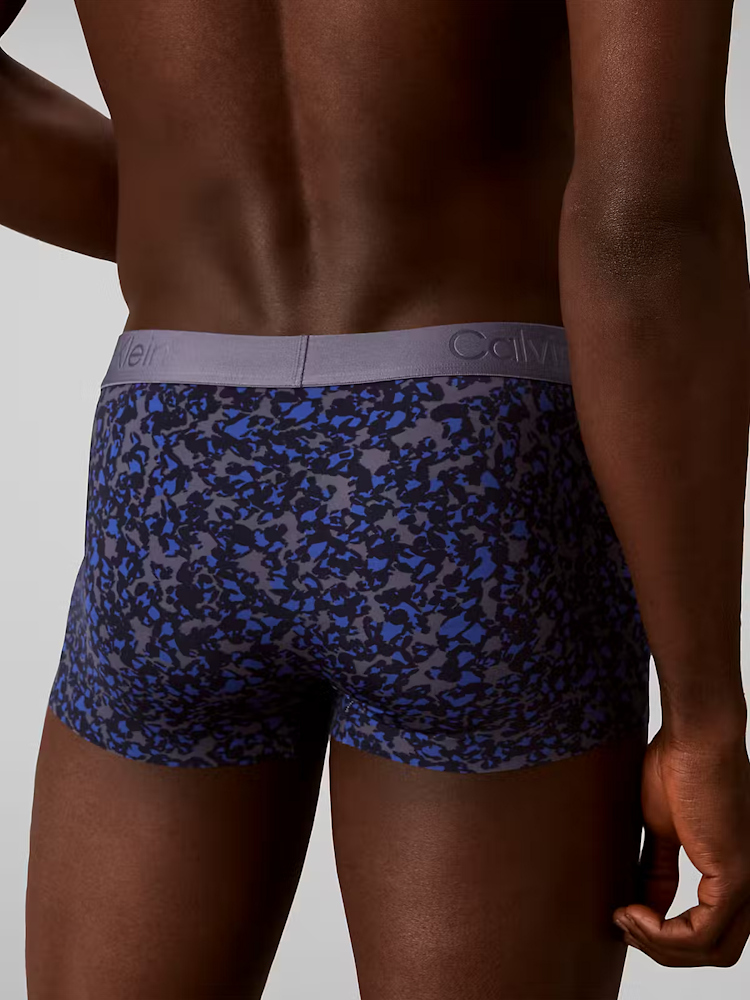 Calvin Klein Black Microfiber Low Rise Trunk Lv00nb47144np Folded Flowers 3