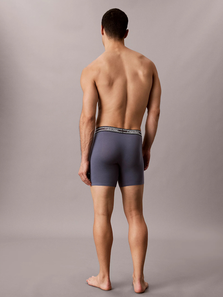 Calvin Klein Icon Cotton Stretch 3 Pack Boxer Briefs Lv00nb6416 4kv Dark Sapphire 2
