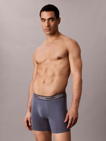 Calvin Klein Icon Cotton Stretch 3 Pack Boxer Briefs Lv00nb6416 4kv Dark Sapphire 4