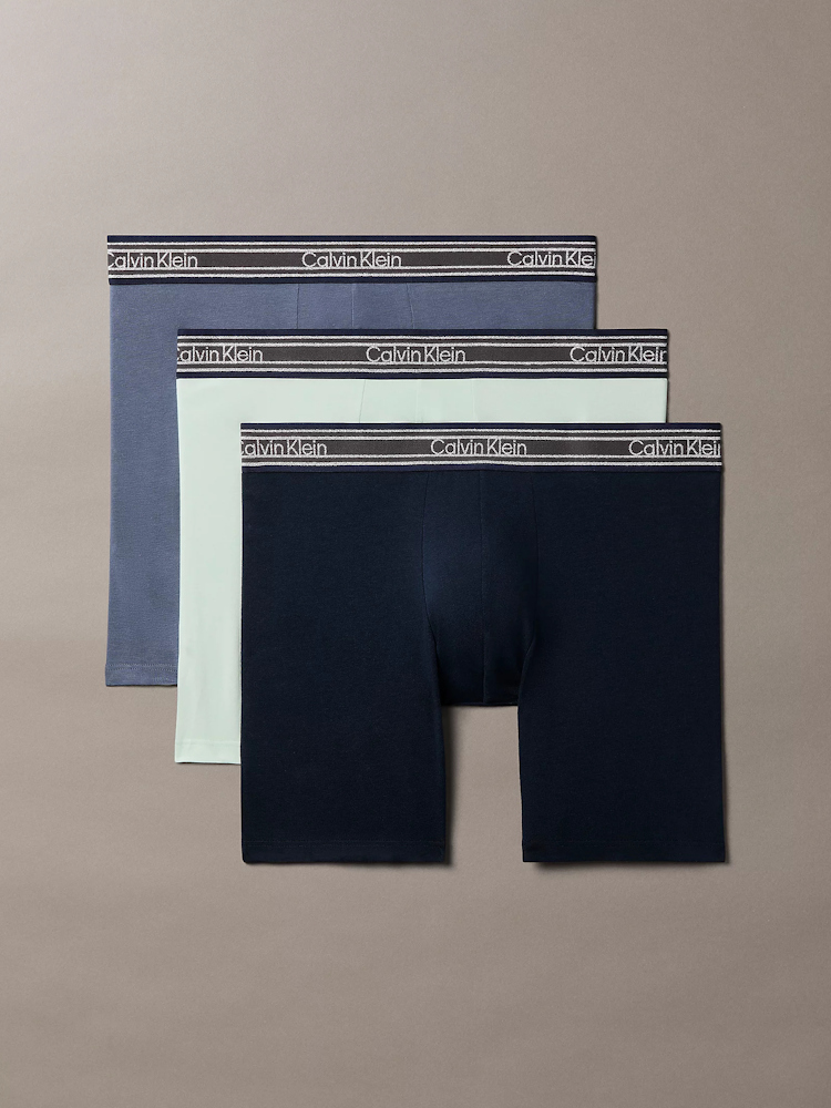 Calvin Klein Icon Cotton Stretch 3 Pack Boxer Briefs Lv00nb6416 4kv Dark Sapphire 6