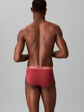Calvin Klein Icon Cotton Stretch 3 Pack Hip Briefs Lv00nb4614 4kw Goji Berry 3