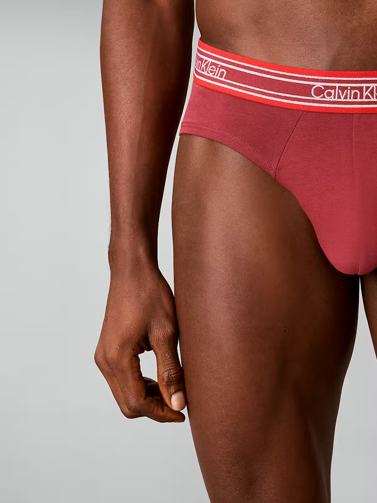 Calvin Klein Icon Cotton Stretch 3 Pack Hip Briefs Lv00nb4614 4kw Goji Berry 4