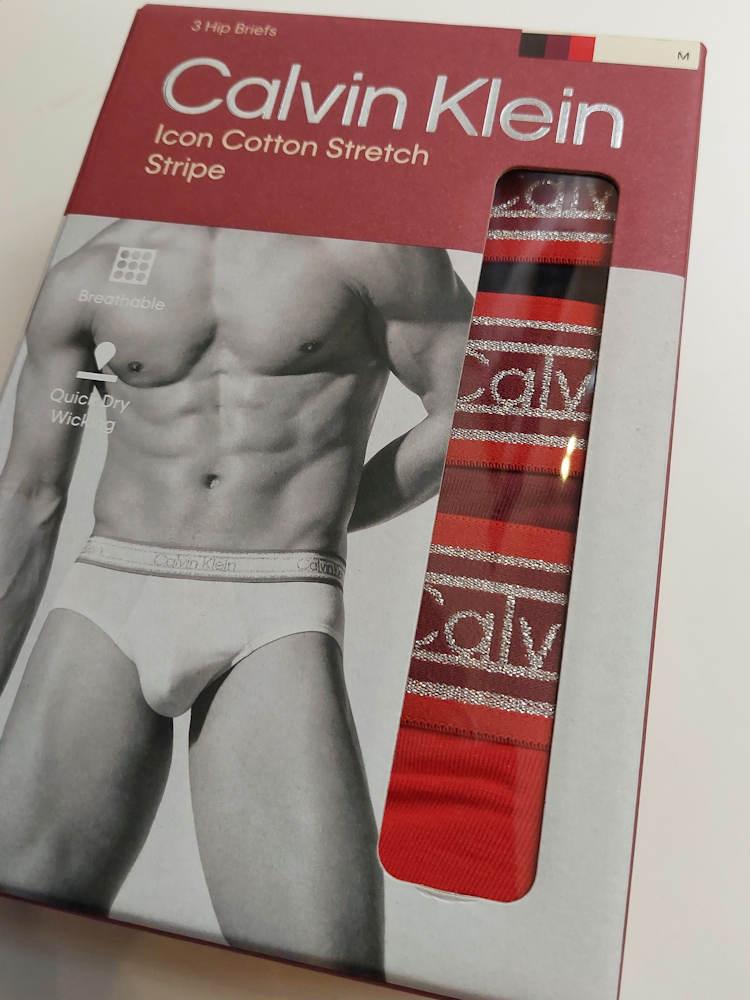 Calvin Klein Icon Cotton Stretch 3 Pack Hip Briefs Lv00nb4614 4kw Goji Berry 5