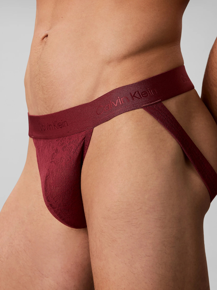 Calvin Klein Sculpt Lace Jockstrap Lv00nb4631 4gj Established Red 3