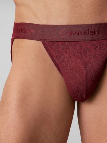 Calvin Klein Sculpt Lace Jockstrap Lv00nb4631 4gj Established Red 4