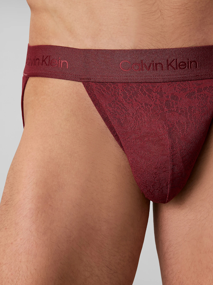 Calvin Klein Sculpt Lace Jockstrap Lv00nb4631 4gj Established Red 4