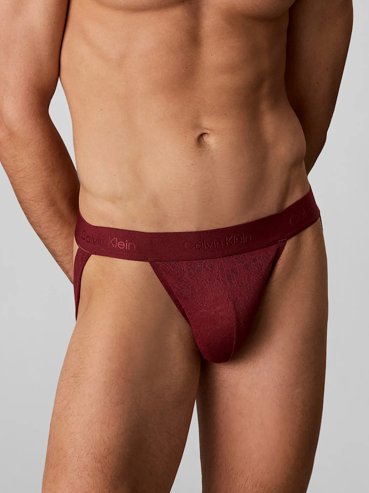 Calvin Klein Sculpt Lace Jockstrap Lv00nb4631 4gj Established Red 6
