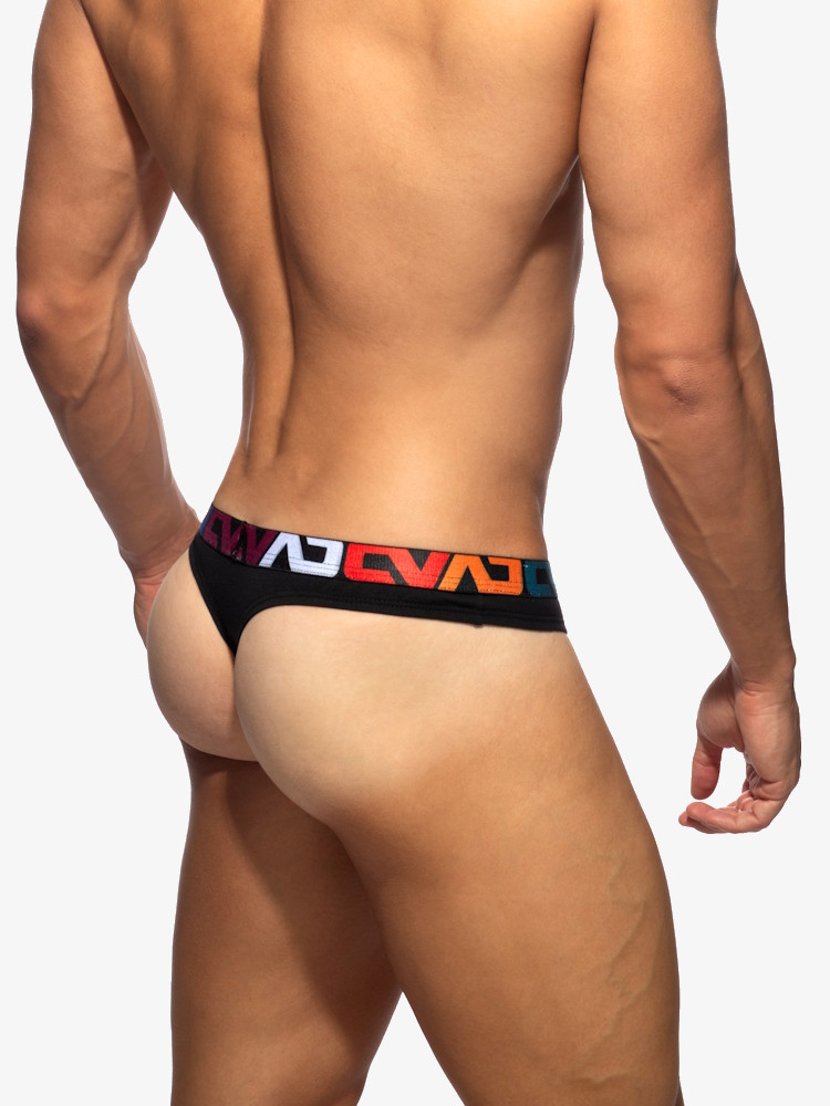 Addicted Ad1488 Ad All Over Cotton Thong Black 1