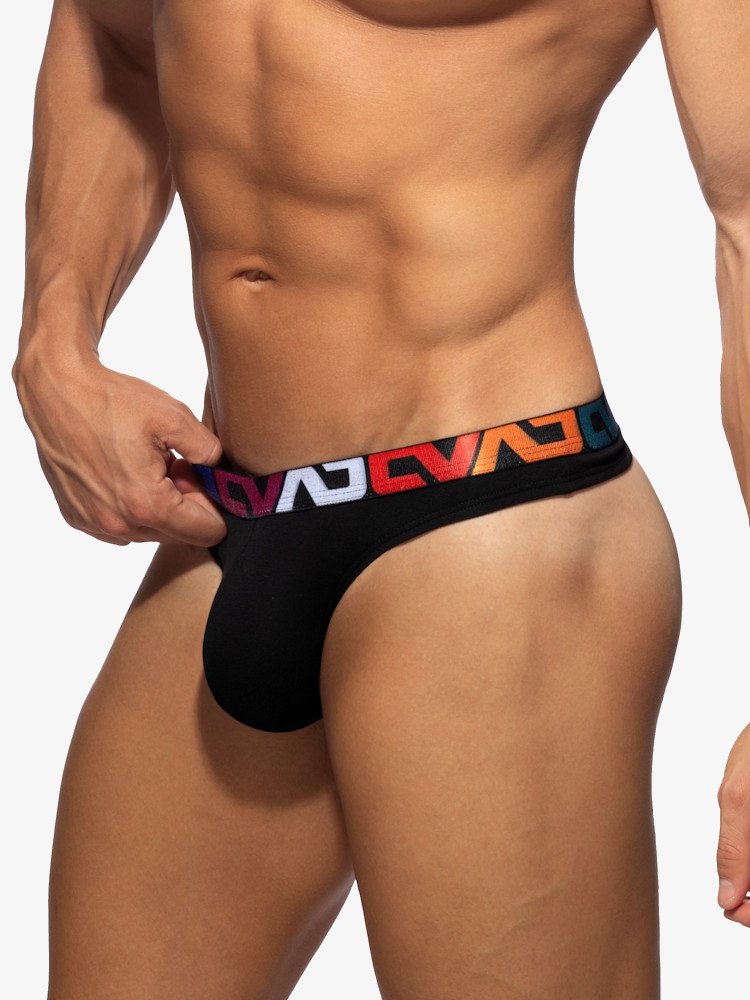 Addicted Ad1488 Ad All Over Cotton Thong Black 2