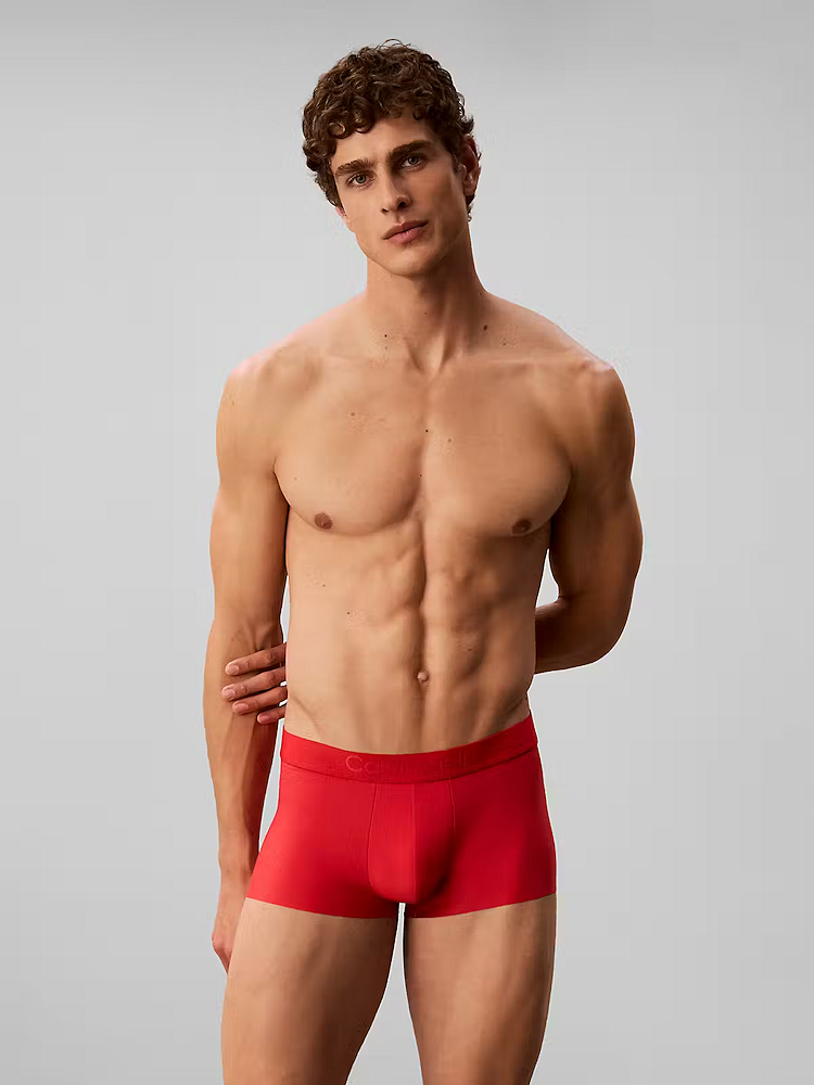 Calvin Klein Black Collection Microfiber Low Rise Trunk Lv00nb4713 Vtw Goji Berry 1