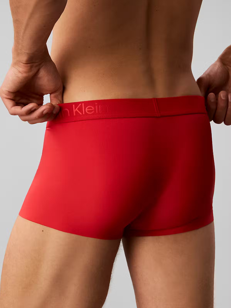 Calvin Klein Black Collection Microfiber Low Rise Trunk Lv00nb4713 Vtw Goji Berry 3