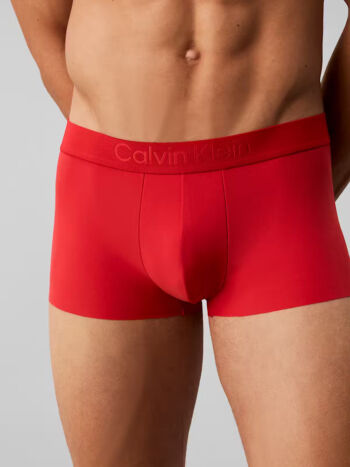 Calvin Klein Black Collection Microfiber Low Rise Trunk Lv00nb4713 Vtw Goji Berry 4