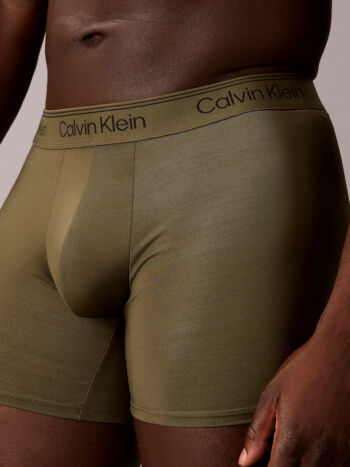 Calvin Klein Microfiber Stretch 3 Pack Boxer Briefs Lv00nb4410 4u9 Bronze 3